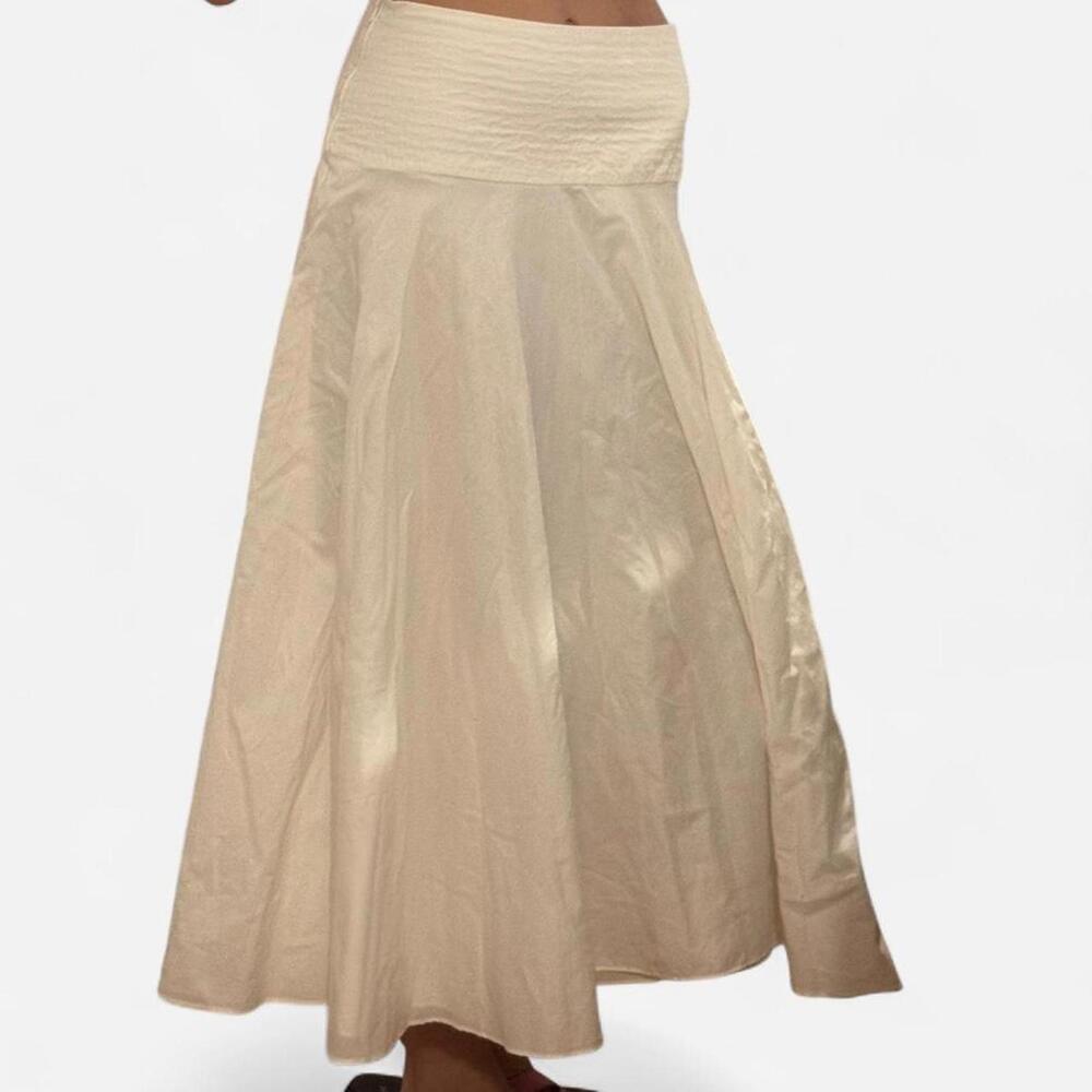 Zara Low Waist Cotton White maxi skirt